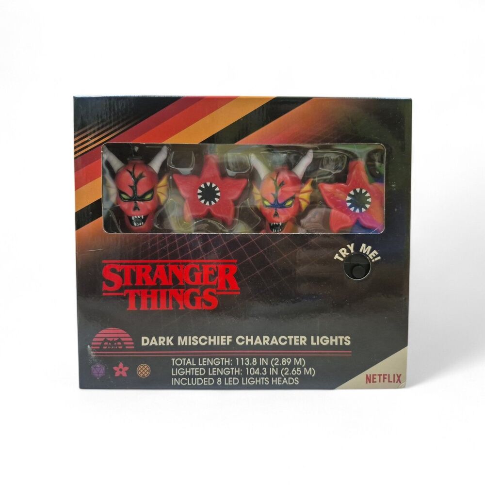 STRANGER THINGS String Lights Dark Mischief Character Lights Sound **BRAND NEW**